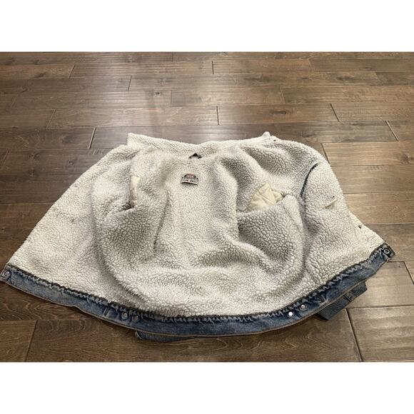 Vtg Levi's Authentic Mens Blue Sherpa Lined Denim Jacket Size XL Made In USA - Picture 5 of 10